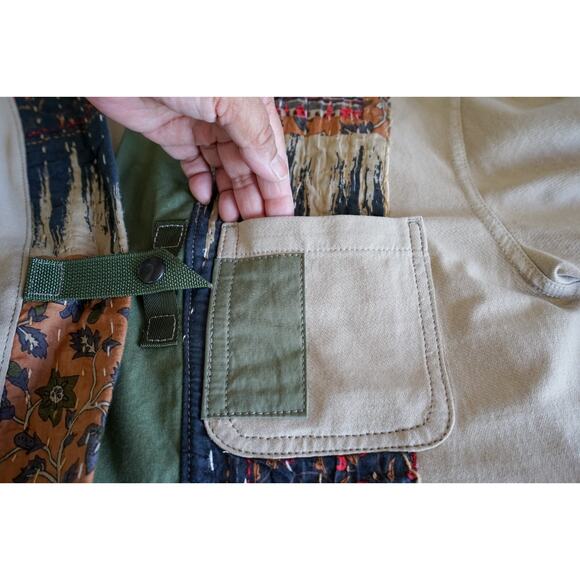 Hamid Holloman Men Patchwork Kimono Cardigan M Casual French Workwear Jacket - Picture 11 of 16